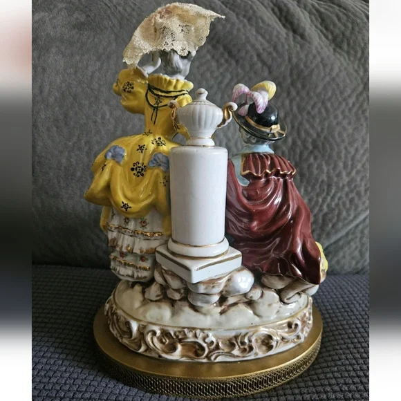 Vintage Dresden Style Romantic French Couple Figurine Large 11 x 8.1/4